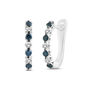 Blue and White Diamond Hoop Earrings in Sterling Silver &#40;1/4 ct. tw.&#41;