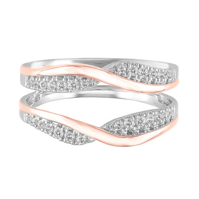 Diamond Twist Ring Enhancer in 14K White & Rose Gold (1/4 ct. tw.)