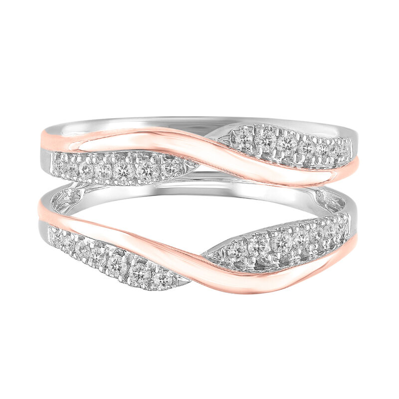 Diamond Twist Ring Enhancer in 14K White &amp; Rose Gold &#40;1/4 ct. tw.&#41;