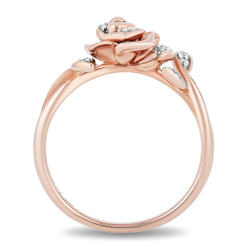 Enchanted Disney Belle 1/10 ct. tw. Diamond Rose Ring in 10K Rose Gold