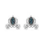 Cinderella Blue and White Diamond Carriage Earrings in Sterling Silver &#40;1/7 ct. tw.&#41;