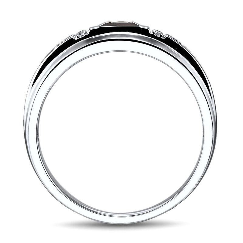 Men&#39;s Sapphire &amp; 1/7 ct. tw. Diamond Ring in 10K White Gold