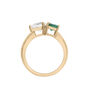 Lab-Created Emerald and Lab-Created White Sapphire Toi et Moi Two-Stone Ring in Vermeil