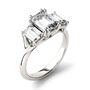 Emerald-cut Moissanite Three-Stone Ring in 14K White Gold &#40;2 7/8 ct. tw.&#41;