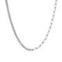 Curb and Paperclip Chain Necklace in Sterling Silver