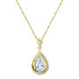 Pear-Shaped Aquamarine &amp; Diamond Pendant in 10K Yellow Gold &#40;1/5 ct. tw.&#41;