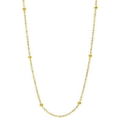 Bead Link Chain in 14K Yellow Gold, 18