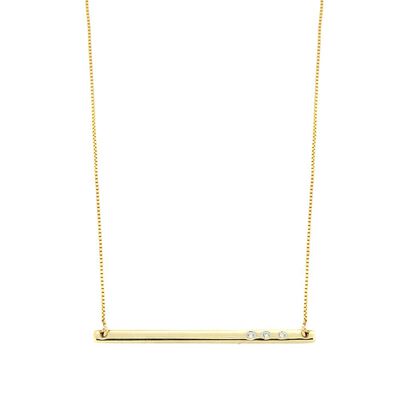 Diamond Bar Necklace in 10K Yellow Gold