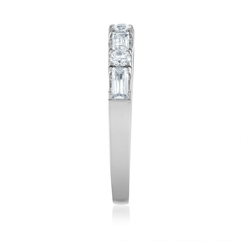 Lab Grown Round &amp; Baguette Diamond Band in 14K White Gold &#40;1/2 ct. tw.&#41;