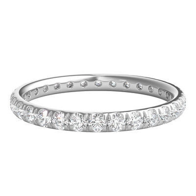 Lab Grown Diamond Wedding Band with Eternity Setting in 14K White Gold (1 ct. tw.)