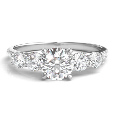 Diamond Side-Stone Engagement Ring in 14K White Gold (1 ct. tw.)