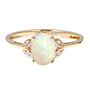 Opal &amp; Diamond Oval Ring in 10K Yellow Gold
