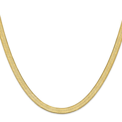 Herringbone Chain in 14k yellow gold, 6.5mm, 22”