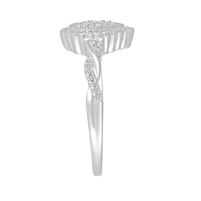 Pear-Shaped Promise Ring with Diamond Twist Band in Sterling Silver &#40;1/4 ct. tw.&#41;