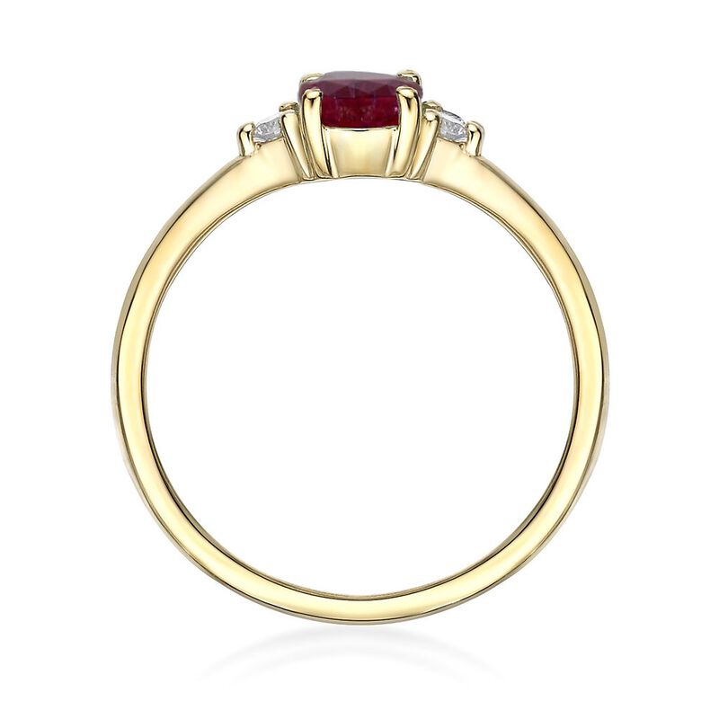 Ruby &amp; Diamond Ring in 10K Yellow Gold