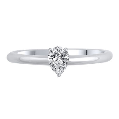 Lab Grown Diamond Pear-Shaped Solitaire Engagement Ring in 14k white gold (3/4 ct.)