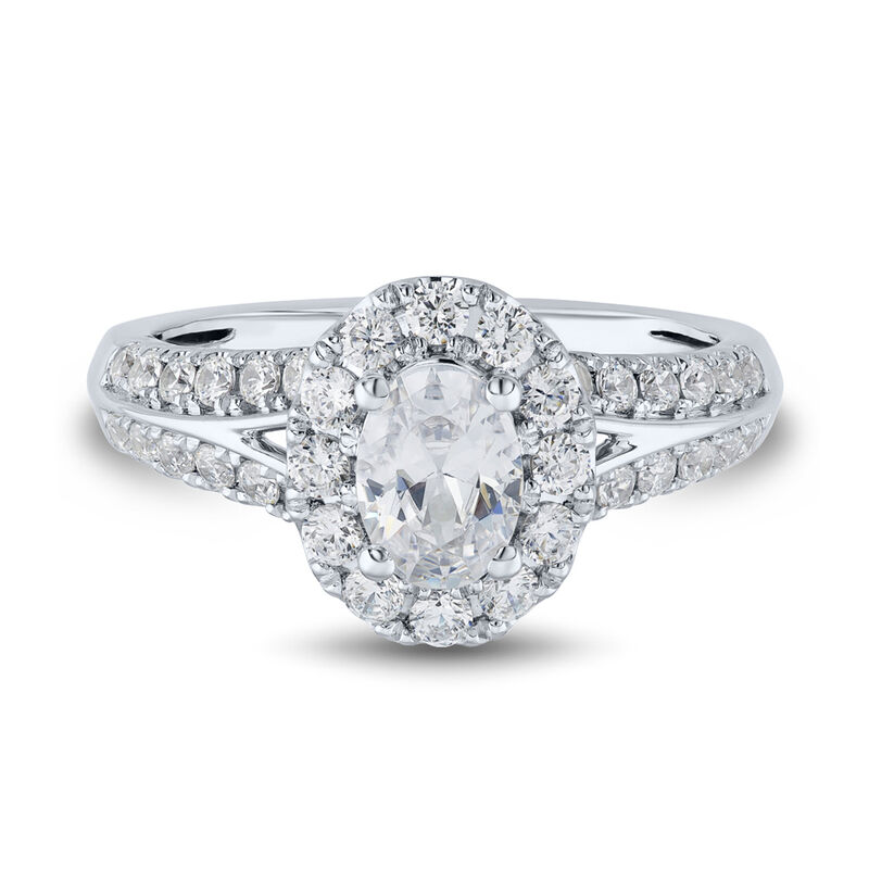 Lab Grown Diamond Oval Engagement Ring with Halo &#40;1 1/2 ct. tw.&#41;