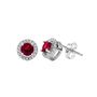 Ruby &amp; 1/10 ct. tw. Diamond Stud Earrings in 10K White Gold
