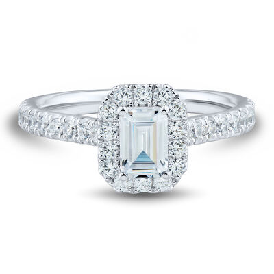 lab grown diamond emerald-cut engagement ring in 14k white gold (1 1/4 ct. tw.)