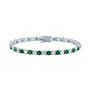 Lab-Created Emerald &amp; White Sapphire Bracelet in Sterling Silver