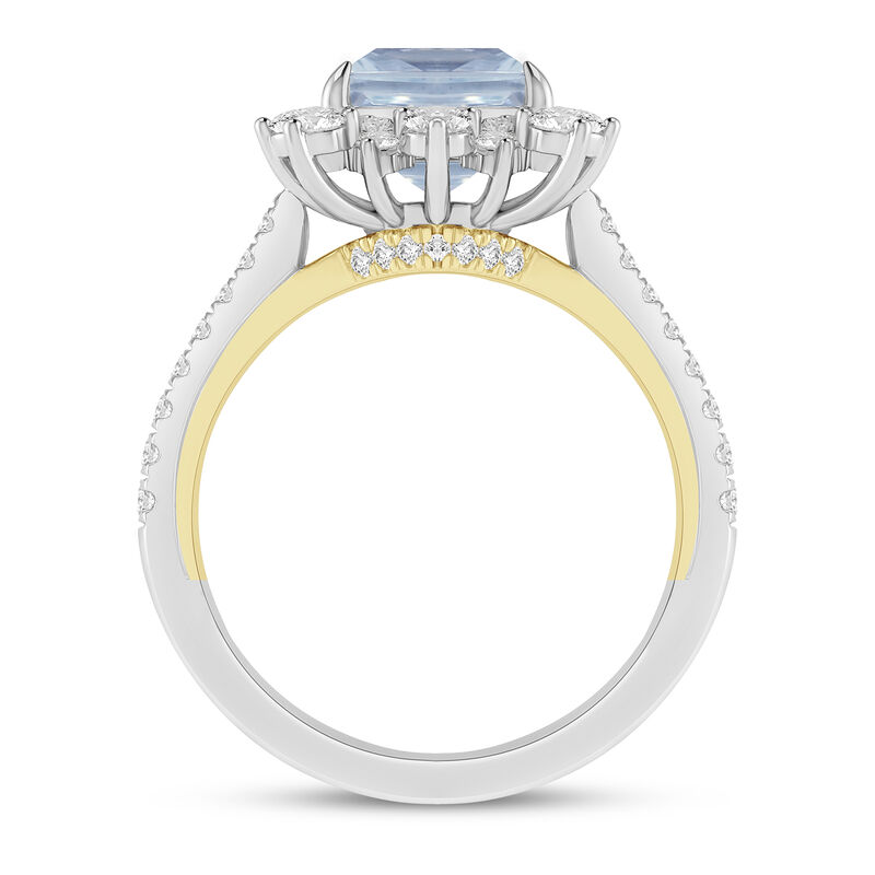 Kate Aquamarine &amp; Diamond Engagement Ring in 14K White Gold &#40;3/4 ct. tw.&#41;