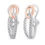 Lab Grown Diamond Hoop Earrings in 10K White &amp; Rose Gold &#40;1/3 ct. tw.&#41;