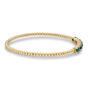 Emerald &amp; Diamond Flexible Bangle Bracelet in 14K Yellow Gold &#40;1/10 ct. tw.&#41;