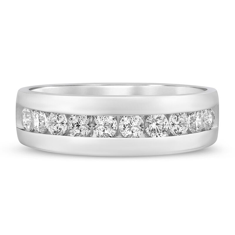 2.25 Carat Radiant Cut Channel Diamond Wedding Ring Set In 14K White Gold