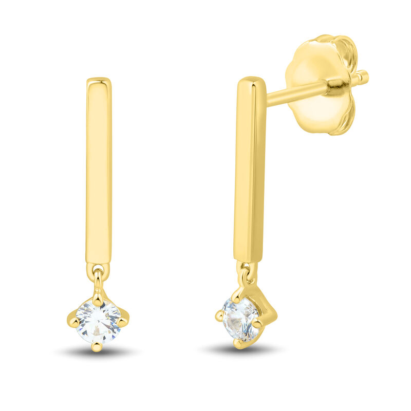 Lab Grown Diamond Vertical Bar Drop Earrings in Vermeil &#40;1/5 ct. tw.&#41;