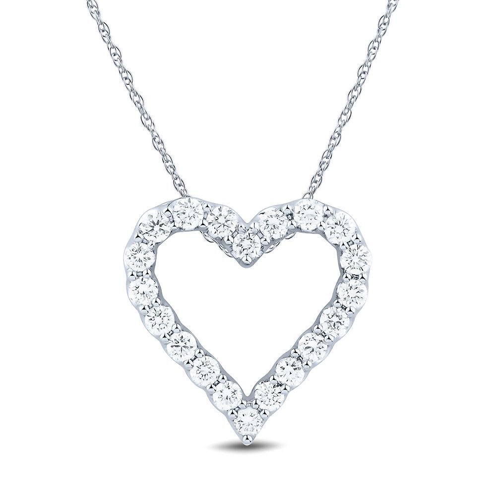 Light Heart™ 3/4 ct. tw. Lab Grown Diamond Heart Pendant in 14K White Gold  | Helzberg Diamonds