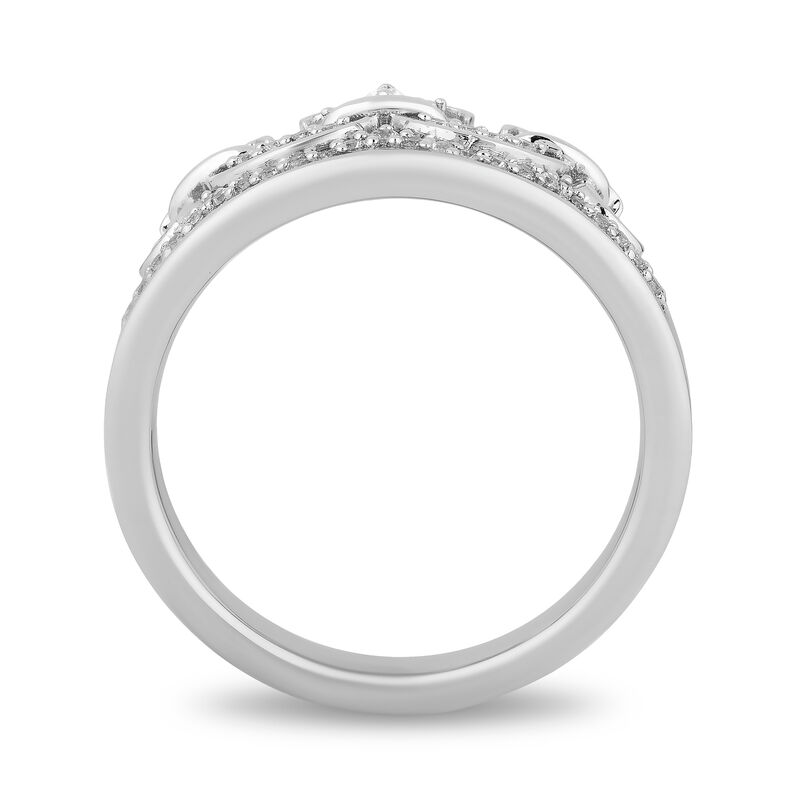 Majestic Princess Diamond Tiara Ring in Sterling Silver &#40;1/7 ct. tw.&#41;