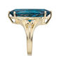 Blue Topaz &amp; Diamond Ring in 10K Yellow Gold