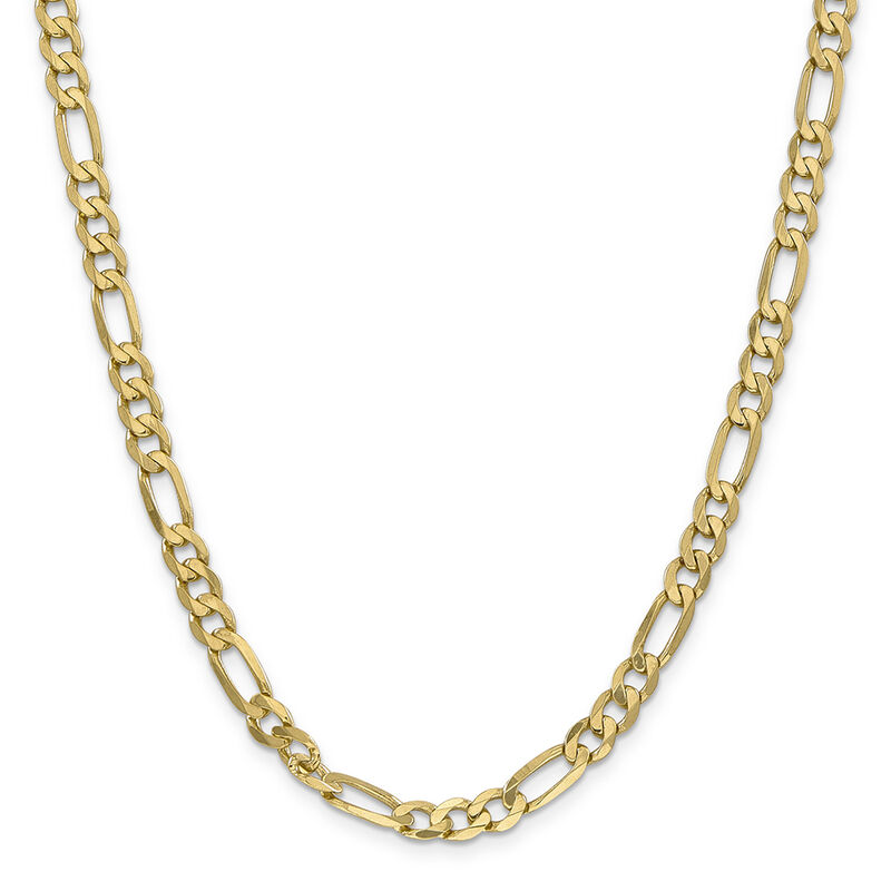 Flat Figaro Chain in 14K Yellow Gold, 30&quot;