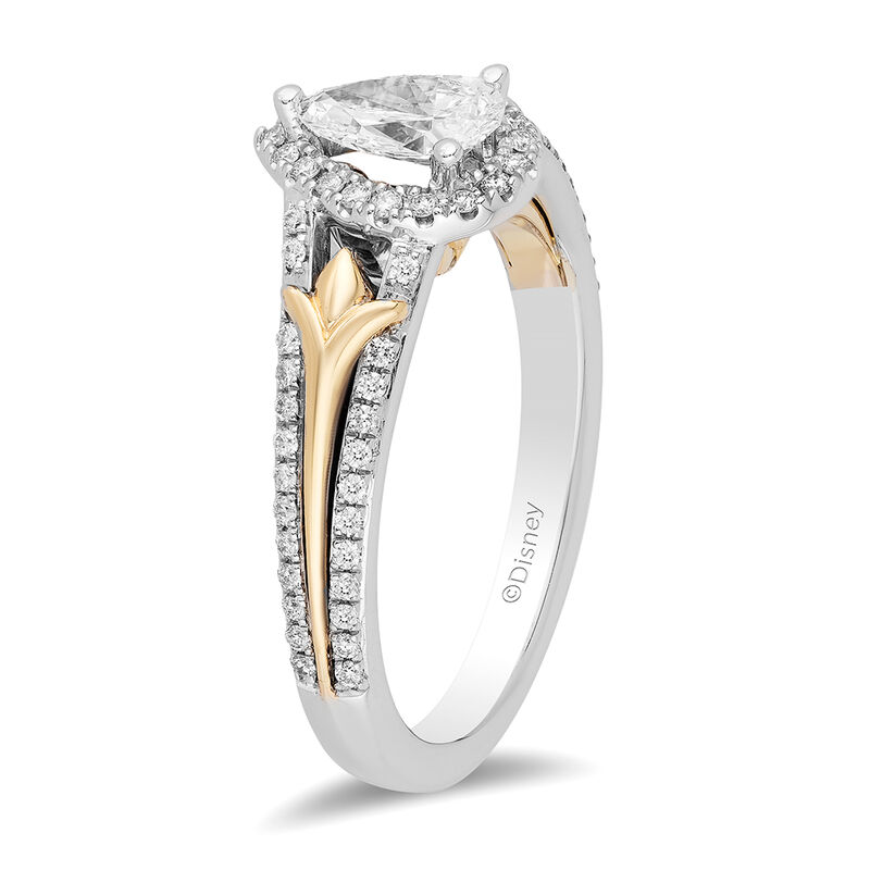Anna Engagement Ring with Pear-Shaped Diamond in 14K White &amp; Yellow Gold &#40;3/4 ct. tw.&#41;
