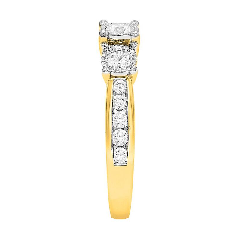 1/2 ct. tw. Diamond Three-Stone Engagement Ring in 10K Yellow Gold