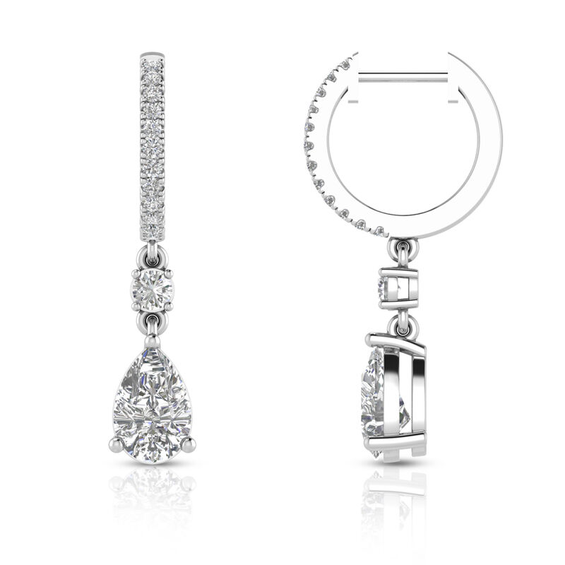 Lab Grown Diamond Dangle Drop Earrings in 14K White Gold &#40;1 3/4 ct. tw.&#41;