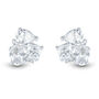 Lab-Created White Sapphire Cluster Stud Earrings in Sterling Silver