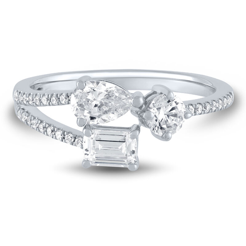 Lab Grown Diamond Multi-Shape Ring in 10K White Gold &#40;1 ct. tw.&#41;