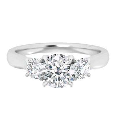 Three-Stone Diamond Engagement Ring in 14K White Gold (1 1/8 ct. tw. )
