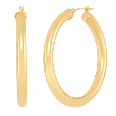 Polished Hoop Earrings in 14K Yellow Gold, 40MM