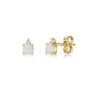 Opal &amp; Diamond Stud Earrings in 10K Yellow Gold