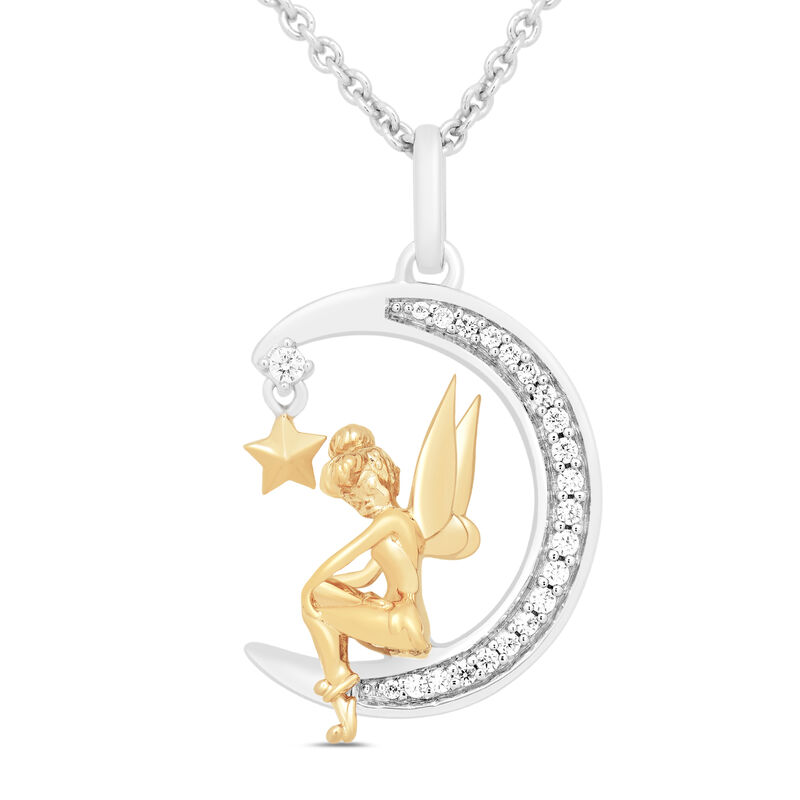 Tinkerbell Diamond Pendant in Sterling Silver and 10K Yellow Gold &#40;1/10 ct. tw.&#41;
