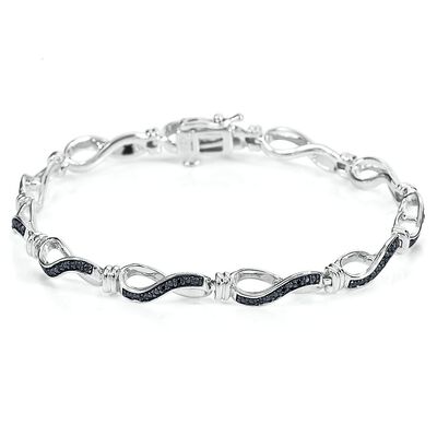 1/4 ct. tw. Black Diamond Bracelet in Sterling Silver