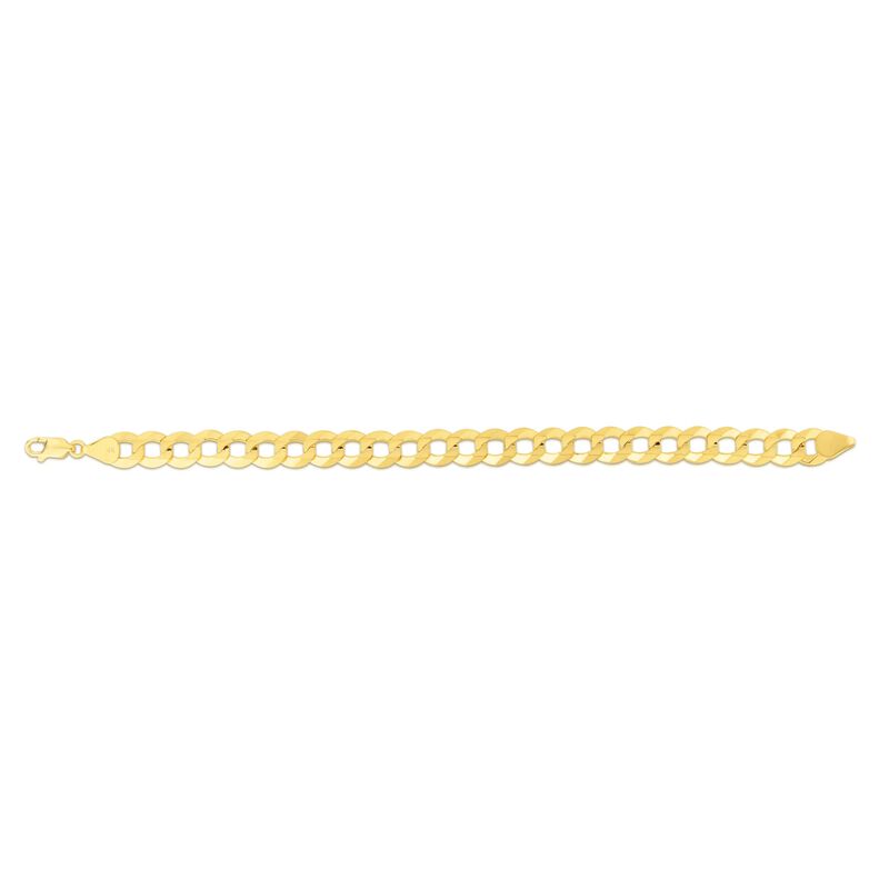 Men&rsquo;s Solid Curb Bracelet in 14K Yellow Gold, 11.2MM, 8.75&rdquo;
