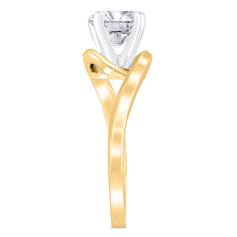 Swirl Semi-Mount Engagement Ring in 14K Yellow Gold &#40;Setting Only&#41;