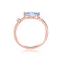 Marquise-cut Aquamarine and Diamond Accent Ring in 10K Rose Gold