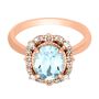 Aquamarine &amp; 1/7 ct. tw. Diamond Ring in 10K Rose Gold