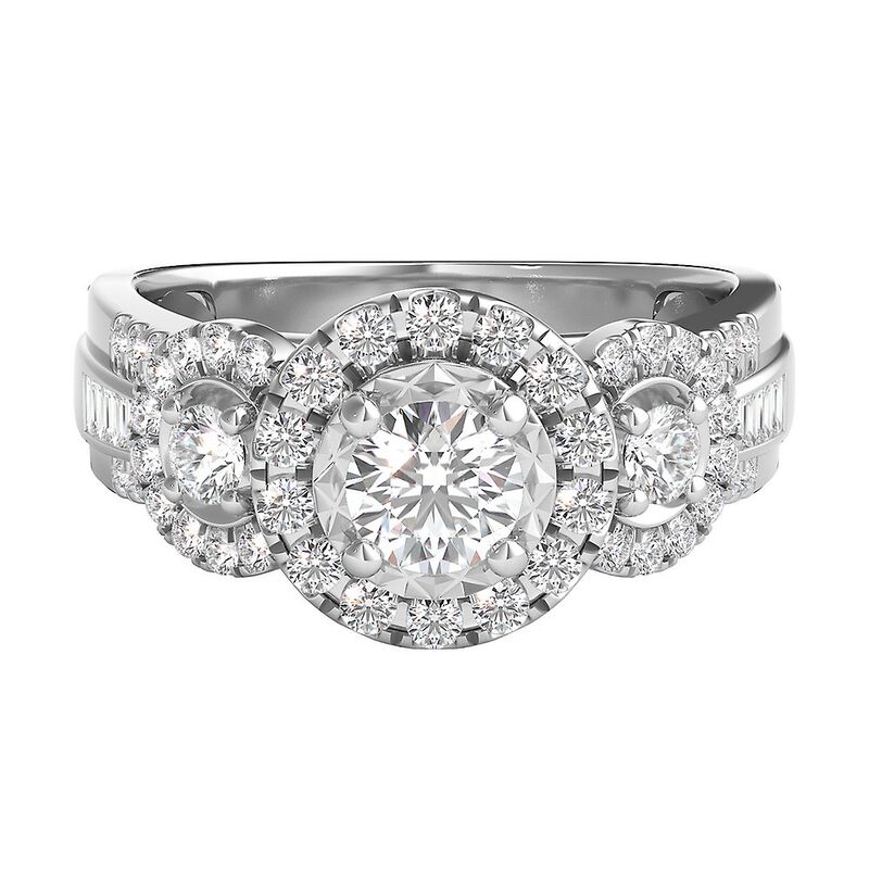 1 ct. tw. Diamond Three-Stone Engagement Ring in 14K White Gold