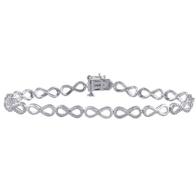 Diamond Infinity Bracelet in Sterling Silver (1/10 ct. tw.)