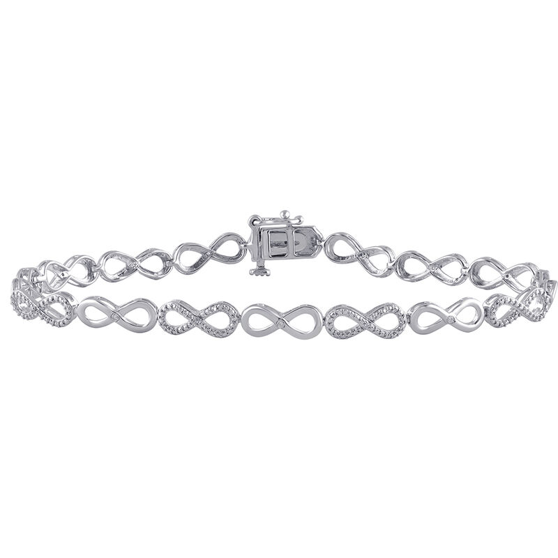 Diamond Infinity Bracelet in Sterling Silver &#40;1/10 ct. tw.&#41;